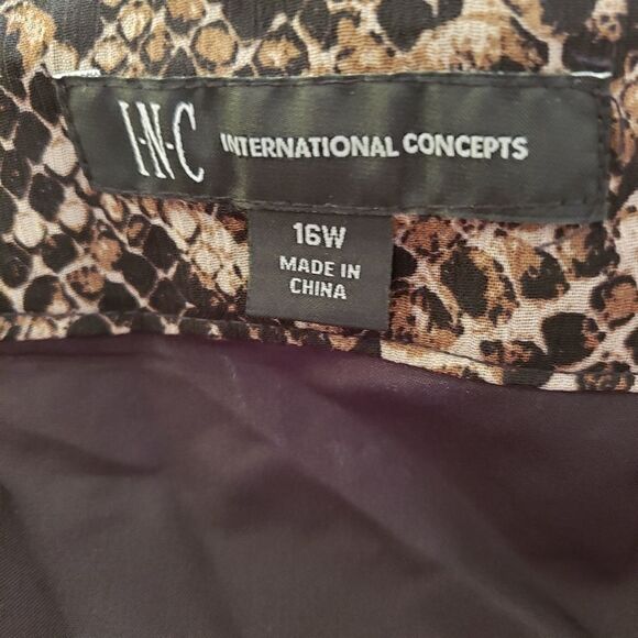 INC International Concepts Floral Snake Print Lined Midi Skirt - Picture 3 of 9